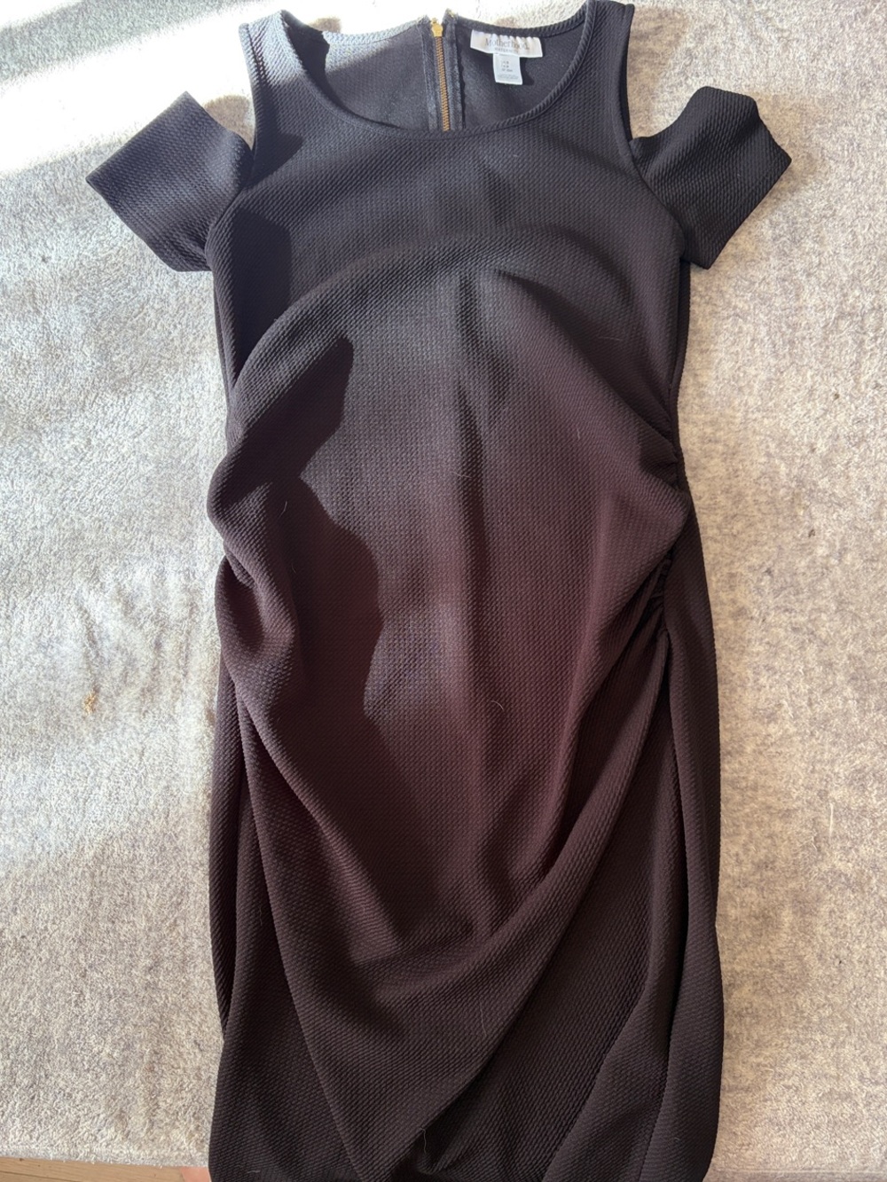 Motherhood Black Cold-Shoulder Midi Dress